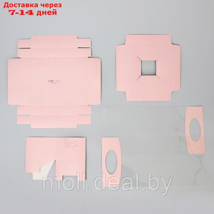 Коробки складные переноски для цветов "Персик", 20 x 20 x 4 см - фото 6 - id-p227091611