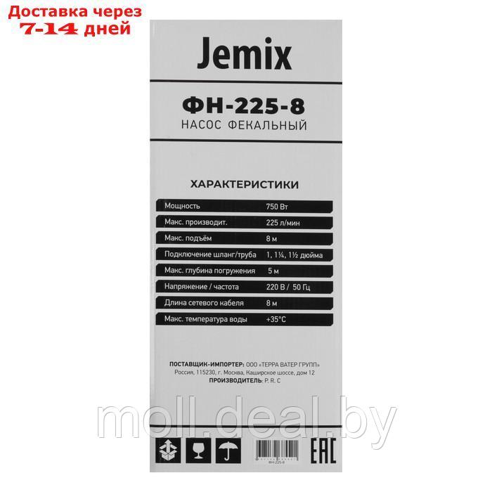 Насос фекальный JEMIX GS-750, 750 Вт, напор 8 м, 225 л/мин, диаметр частиц 35 мм - фото 2 - id-p227106558