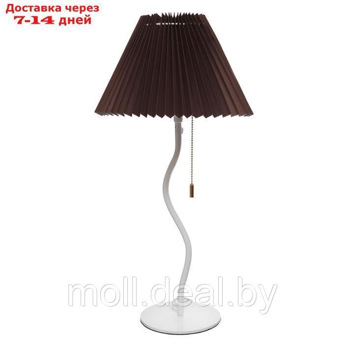 Настольная лампа "Лаут" 1хE27 15W Цвет: Белый, коричневый - фото 8 - id-p227077700