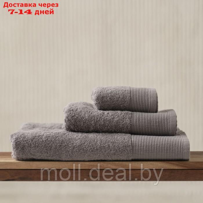 Полотенце махровое "Плейн", размер 30х50 см, цвет тёмно-серый - фото 1 - id-p227095183