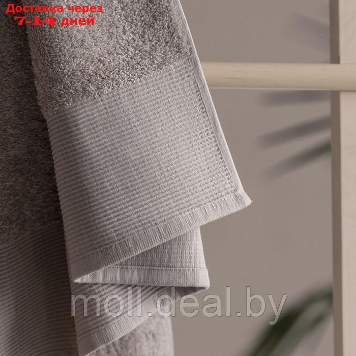 Полотенце махровое "Плейн", размер 30х50 см, цвет тёмно-серый - фото 3 - id-p227095183