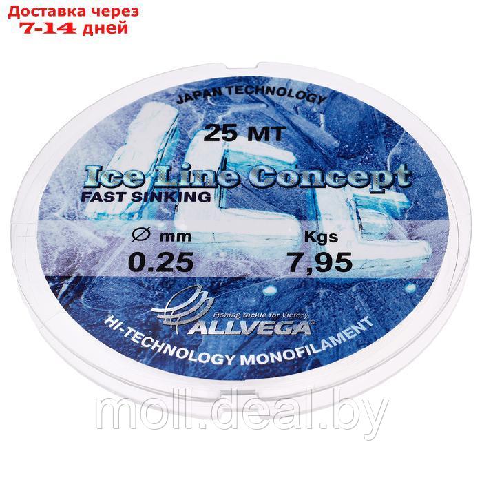 Леска монофильная ALLVEGA "Ice Line Concept", 25 м, 0,25 мм (7,95 кг), прозрачная - фото 1 - id-p227116278