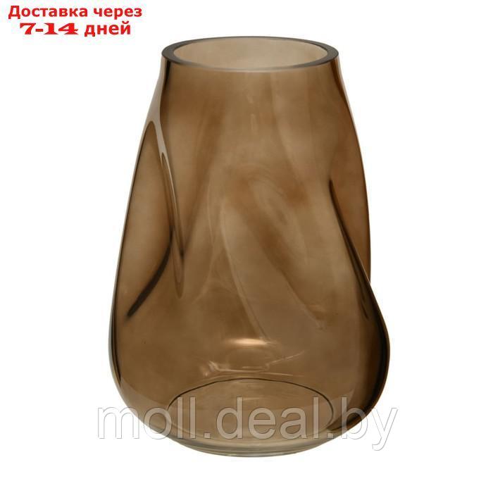 Декоративная ваза из стекла "Динамика", 190×185×267 мм, цвет коричневый - фото 1 - id-p227092650