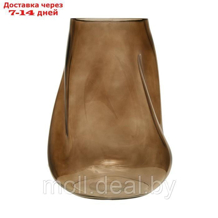 Декоративная ваза из стекла "Динамика", 190×185×267 мм, цвет коричневый - фото 2 - id-p227092650