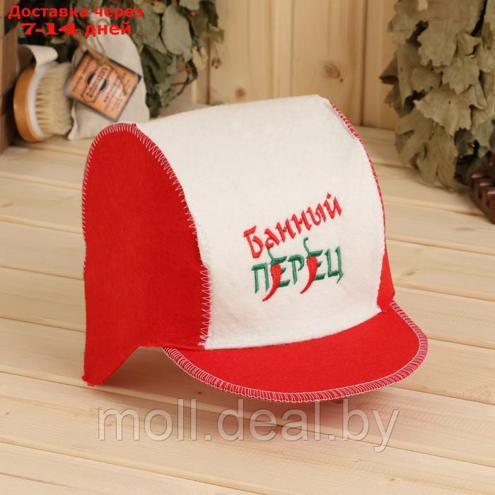 Набор для бани: шапка и коврик "Банный перец" красный - фото 3 - id-p227110656
