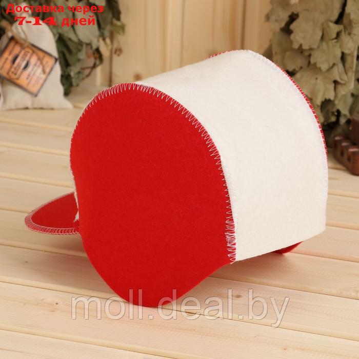 Набор для бани: шапка и коврик "Банный перец" красный - фото 4 - id-p227110656