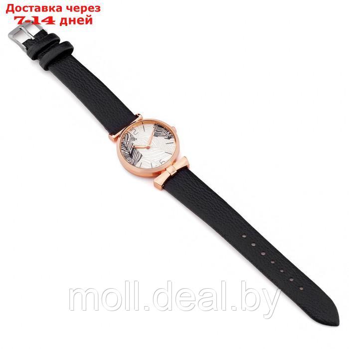 Часы наручные женские "Листья", d-3.3 см, черный ремешок - фото 4 - id-p227100154