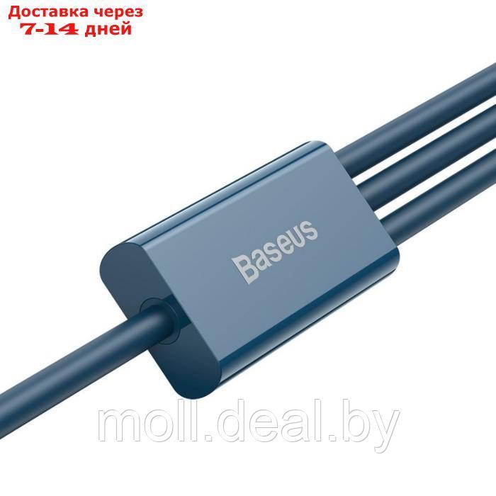 Кабель 3 в 1 Baseus, 5 А, MicroUSB/Type-C/Lightning - USB, 1.5 м, голубой - фото 3 - id-p227090634