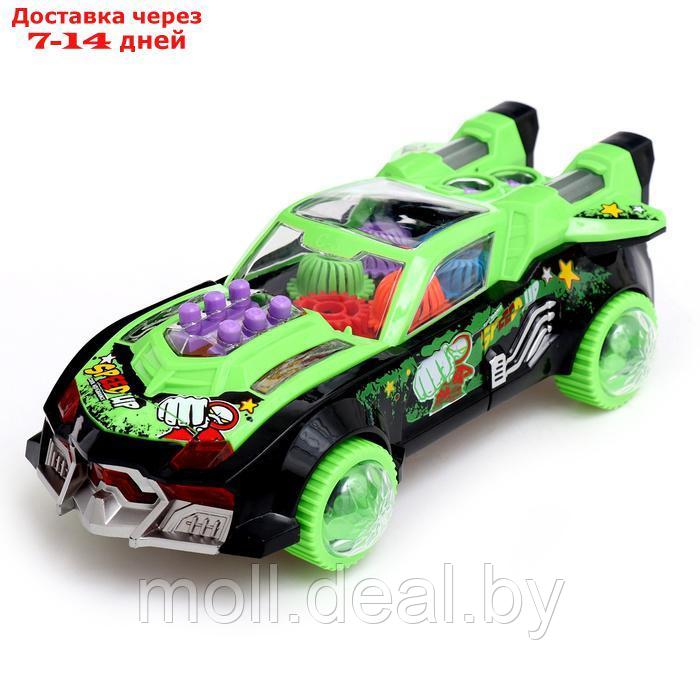 Машина "Звезда гонок", световые и звуковые эффекты, работает от батареек, цвет зелёный