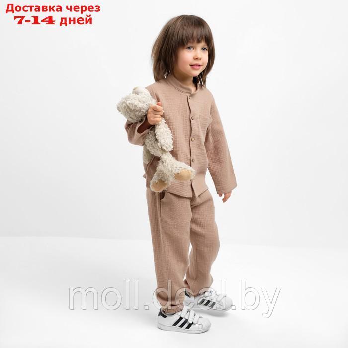 Костюм (рубашка и брюки) детский KAFTAN "Муслин", р.30 (98-104 см) бежевый - фото 7 - id-p227108576