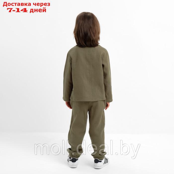 Костюм (рубашка и брюки) детский KAFTAN "Муслин", р.26 (80-86см) хаки - фото 4 - id-p227108580