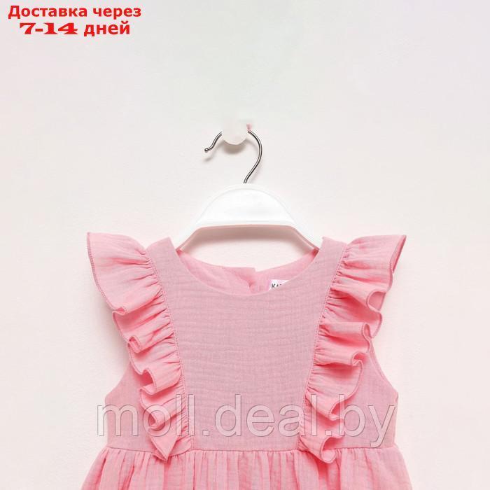 Платье детское с рюшей KAFTAN "Муслин", р.34 (122-128 см) розовый - фото 9 - id-p227108581