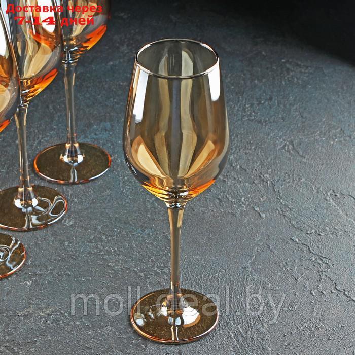 Набор бокалов для вина "Золотой мёд", 350 мл, 4 шт - фото 3 - id-p227116292