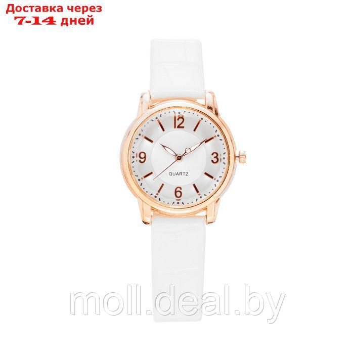 Часы наручные женские, d-3.4 см, белый ремешок - фото 2 - id-p227100159