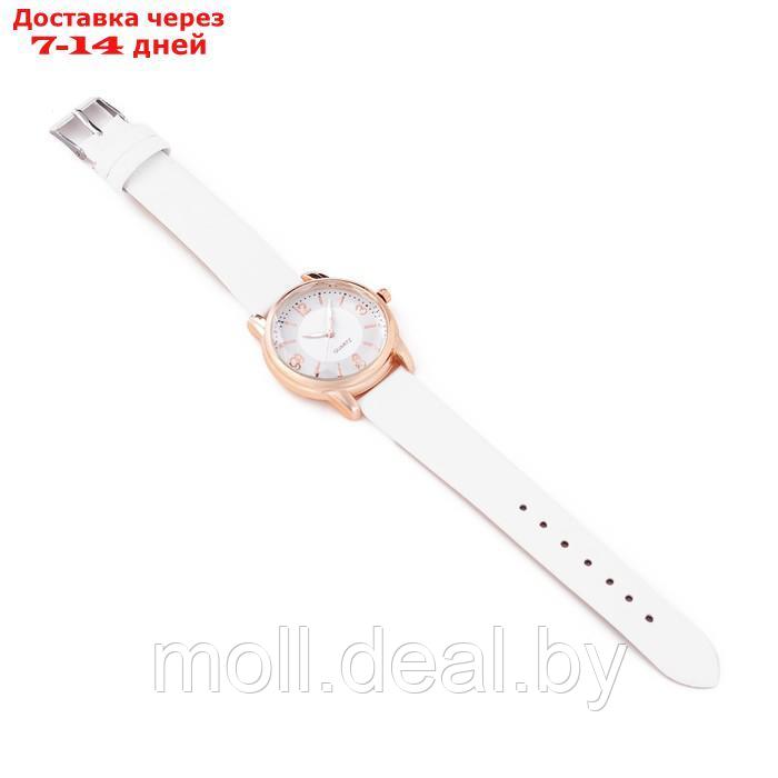 Часы наручные женские, d-3.4 см, белый ремешок - фото 4 - id-p227100159