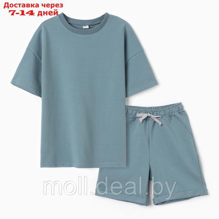 Костюм детский (футболка,шорты), цвет бирюза, рост 110 - фото 1 - id-p227083695