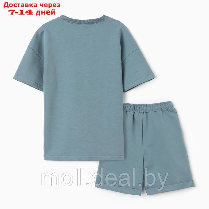 Костюм детский (футболка,шорты), цвет бирюза, рост 110 - фото 5 - id-p227083695