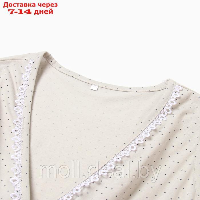 Комплект женский для беременных (сорочка/халат), цвет серый, размер 52 - фото 7 - id-p227087663