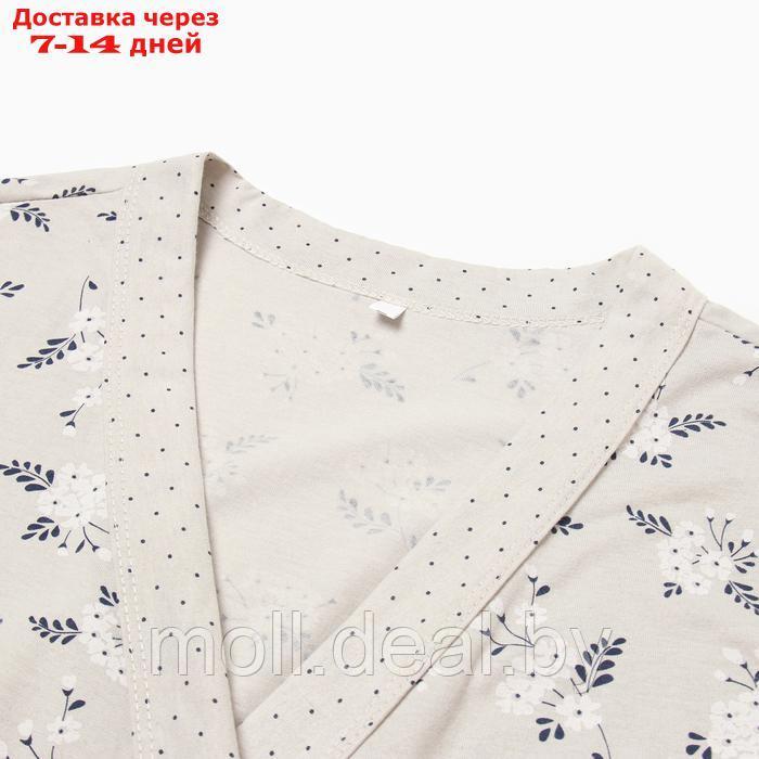 Комплект женский для беременных (сорочка/халат), цвет серый, размер 52 - фото 9 - id-p227087663