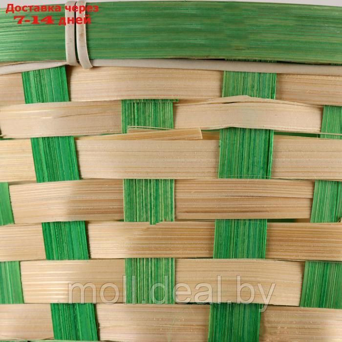 Корзина плетеная, D21хH24 см, зеленый, бамбук - фото 4 - id-p227081710