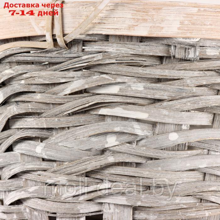 Корзина плетеная, D17x10,5хH33см, серый, бамбук - фото 4 - id-p227081711