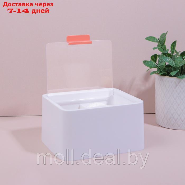 Органайзер для хранения, с крышкой, 2 секции, 14,5 × 13 см, цвет белый/прозрачный - фото 4 - id-p227078735
