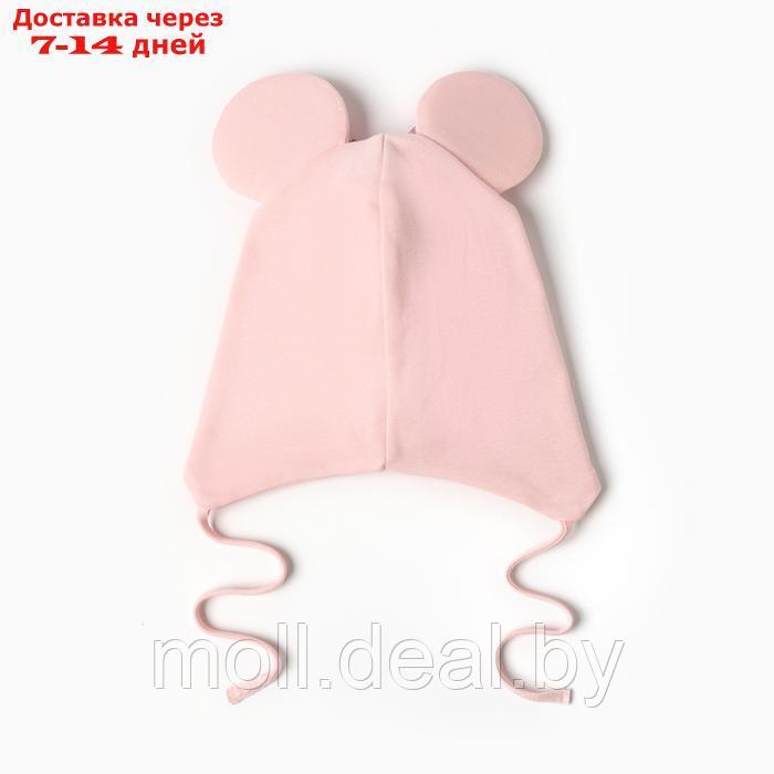 Шапка детская Мышка, цвет пудра, размер 50-54 - фото 3 - id-p227087669