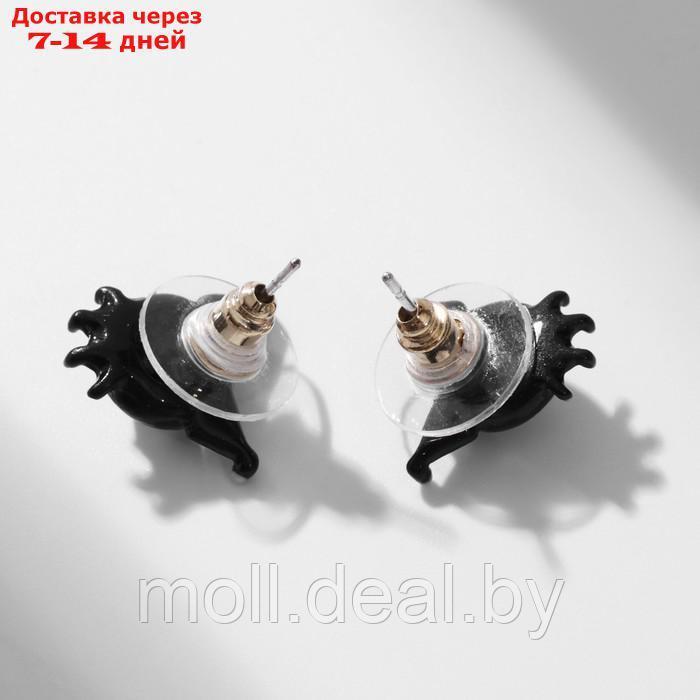 Серьги с эмалью "Монстрики" с ушами, цвет чёрный - фото 2 - id-p227086672