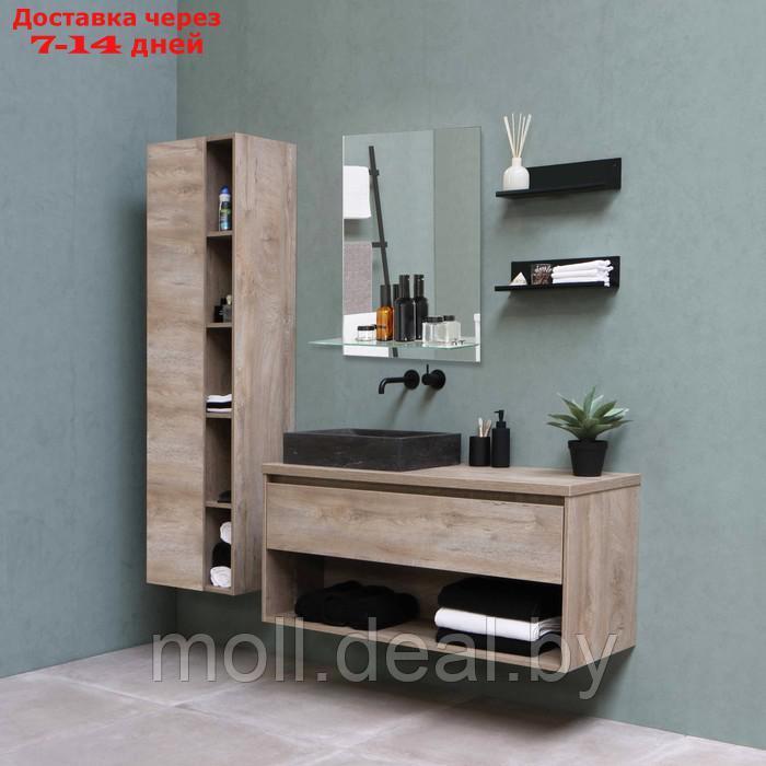Зеркало в ванную комнату с полкой, прямоугольное, 35×50 см - фото 1 - id-p227102488