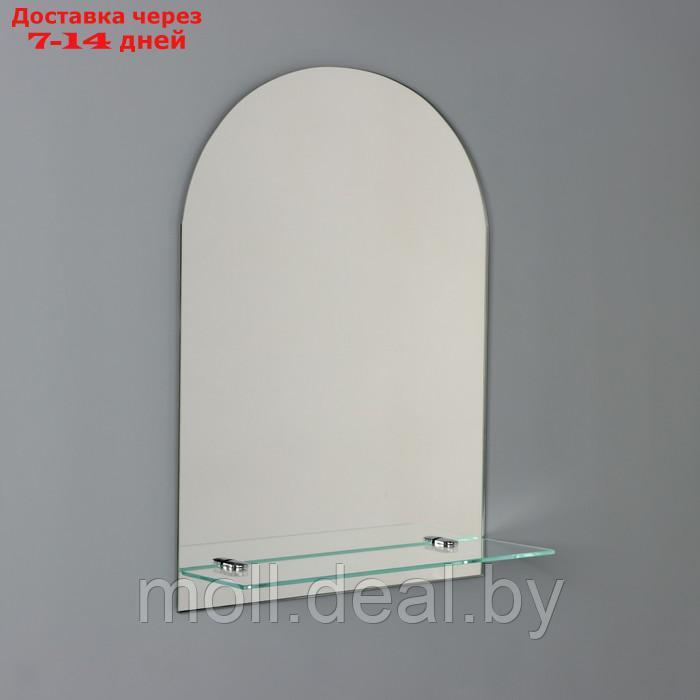 Зеркало в ванную комнату с полкой, полуовальное, 35×50 см - фото 2 - id-p227102490
