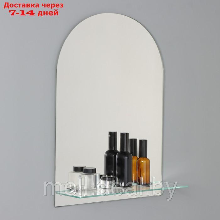 Зеркало в ванную комнату с полкой, полуовальное, 35×50 см - фото 5 - id-p227102490