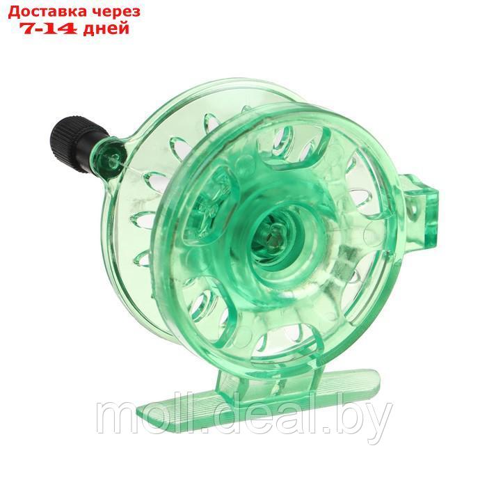 Катушка инерционная, пластик, диаметр 6 см, направляющая лески, цвет зеленый, 109 - фото 7 - id-p227089656