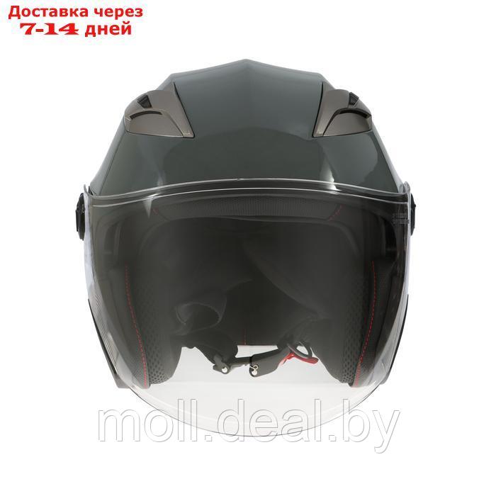 Шлем открытый с двумя визорами, размер S, модель - BLD-708E, серый глянцевый - фото 7 - id-p227089662