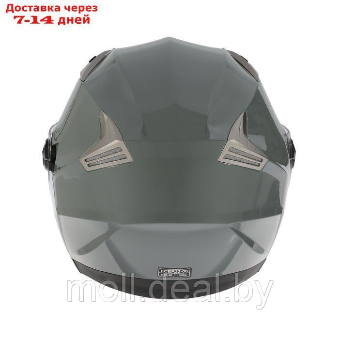 Шлем открытый с двумя визорами, размер S, модель - BLD-708E, серый глянцевый - фото 9 - id-p227089662
