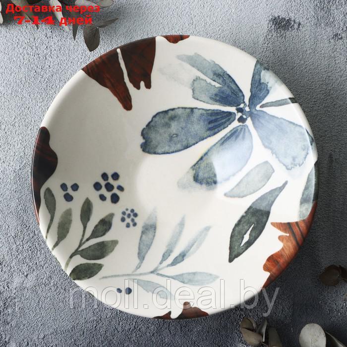 Тарелка керамическая "Фьюжен", 20 х 5.5 см, 600 мл, цвет белый - фото 1 - id-p227076747