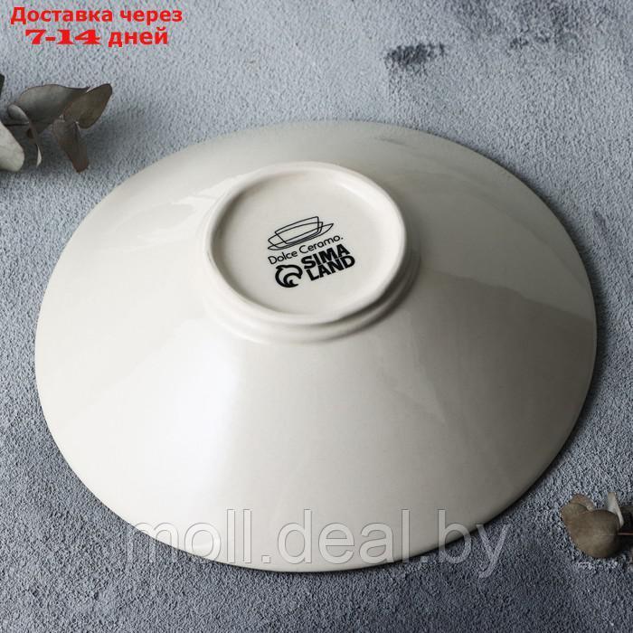 Тарелка керамическая "Фьюжен", 20 х 5.5 см, 600 мл, цвет белый - фото 4 - id-p227076747