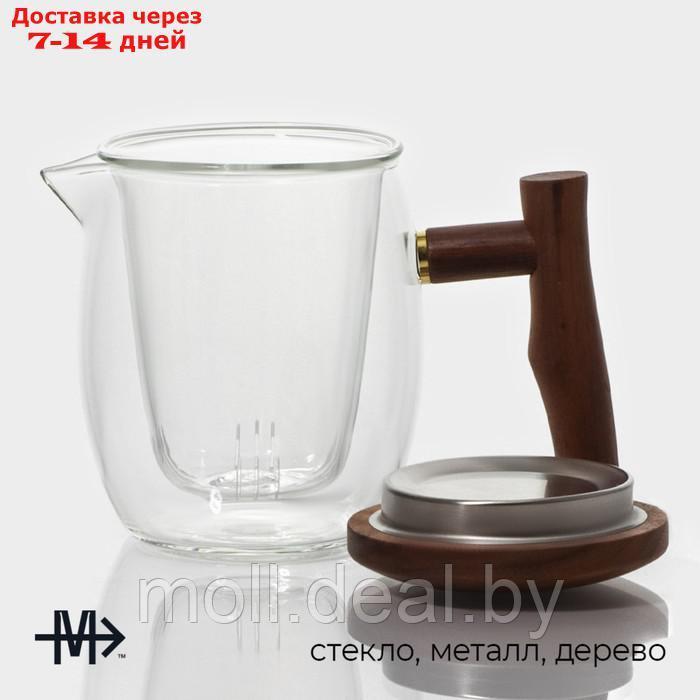 Чайник стеклянный заварочный с ситом Magistro "Лофт" 400 мл, 15×9×11,5 см - фото 2 - id-p227076749