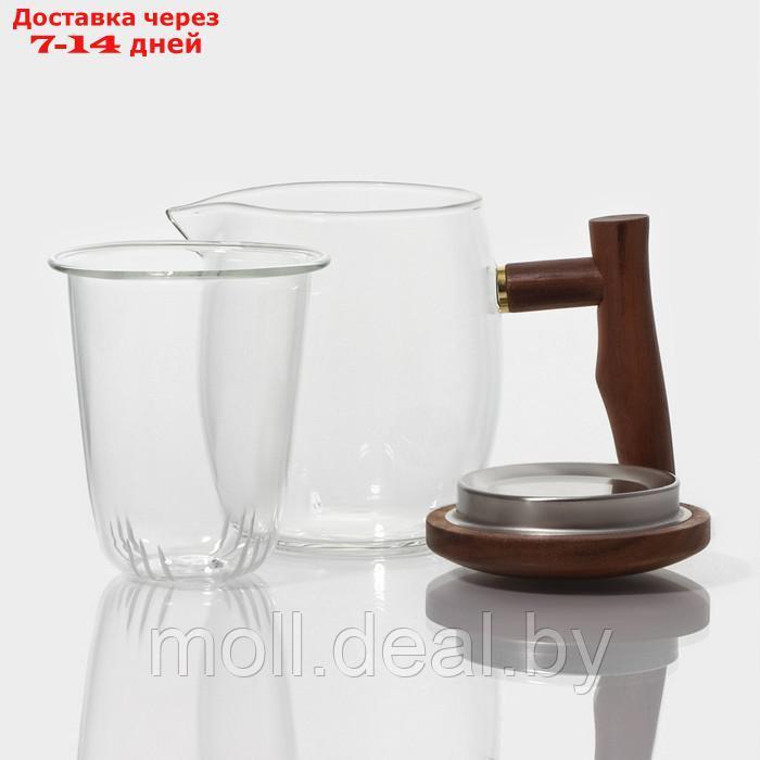Чайник стеклянный заварочный с ситом Magistro "Лофт" 400 мл, 15×9×11,5 см - фото 3 - id-p227076749