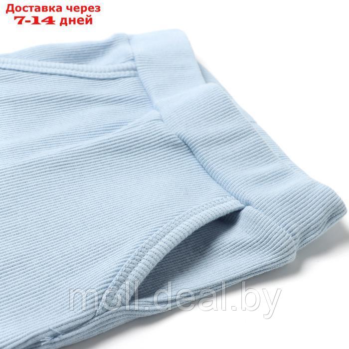 Комплект детский (футболка/штанишки), цвет голубой, рост 74-80 (9 -12 м) - фото 4 - id-p227084703