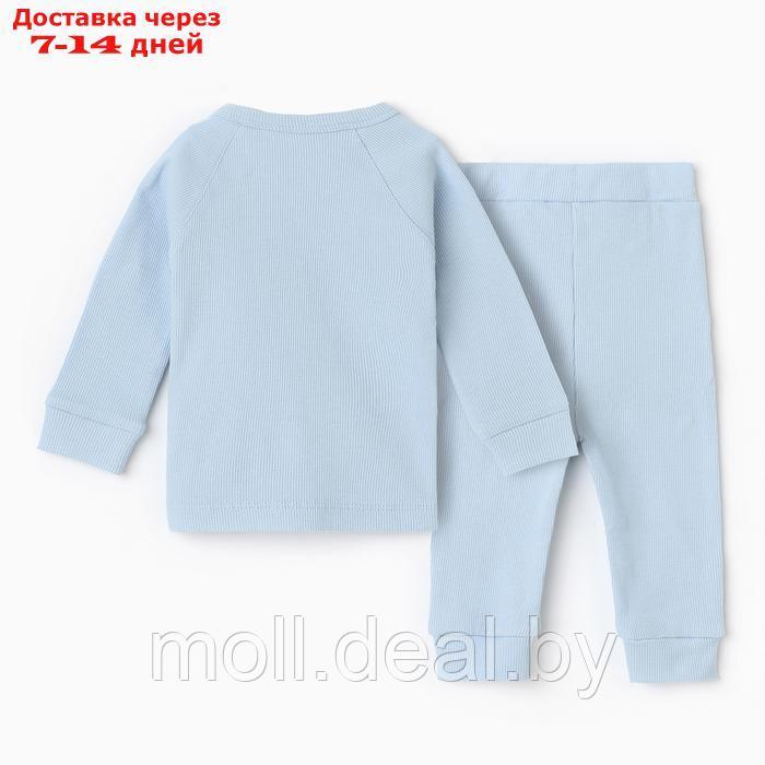 Комплект детский (футболка/штанишки), цвет голубой, рост 74-80 (9 -12 м) - фото 6 - id-p227084703