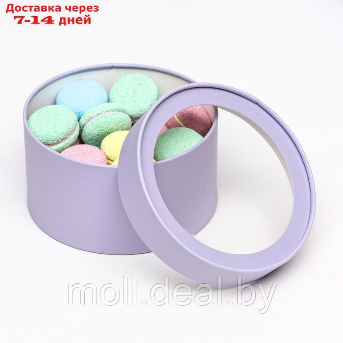 Набор 2 в 1 круглых коробок "Бледно-фиолетовый" с окном, 21 х 11 - 18 х 10 см - фото 4 - id-p226885564