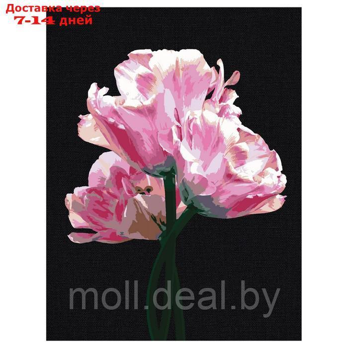 Картина по номерам на черном холсте "Розовые цветы", 30 × 40 см - фото 1 - id-p226888450