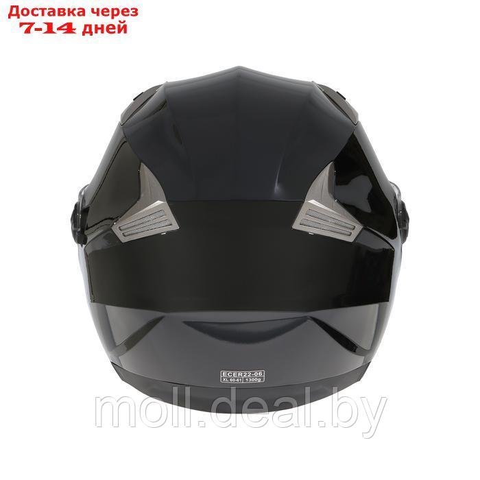 Шлем открытый с двумя визорами, размер XL, модель - BLD-708E, черный глянцевый - фото 9 - id-p227089664