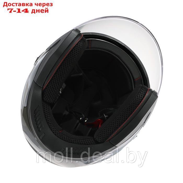 Шлем открытый с двумя визорами, размер XL, модель - BLD-708E, черный глянцевый - фото 10 - id-p227089664