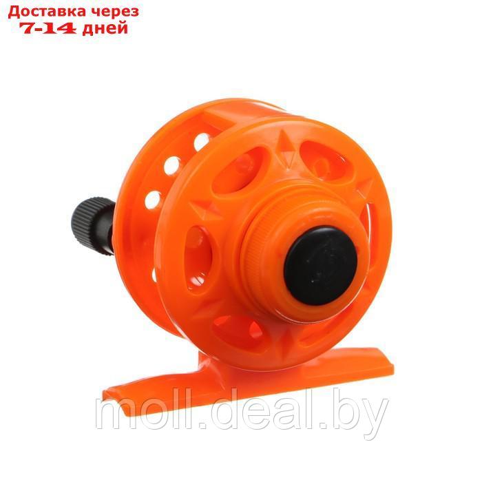 Катушка инерционная, пластик, диаметр 5 см, цвет оранжевый, 108 - фото 6 - id-p227089671