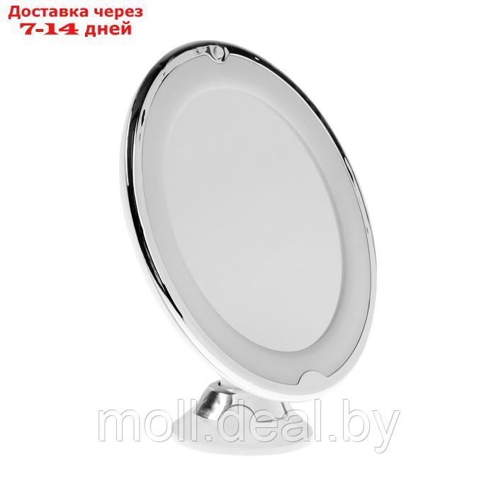 Зеркало LuazON KZ- 13, подсвтека, настенное, 18 диодов, 3 режима свечения, от батареек 3*ААА - фото 7 - id-p227087681