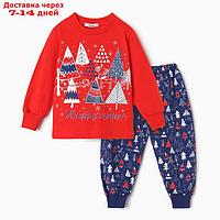 Пижама для мальчика, цвет красный/синий, рост 92 см