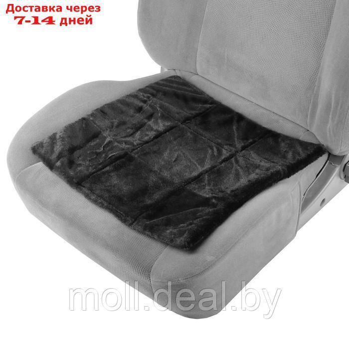 Накидка сиденья SKYWAY, искусственный мутон, без спинки, 43х43см, Черный - фото 5 - id-p227097890