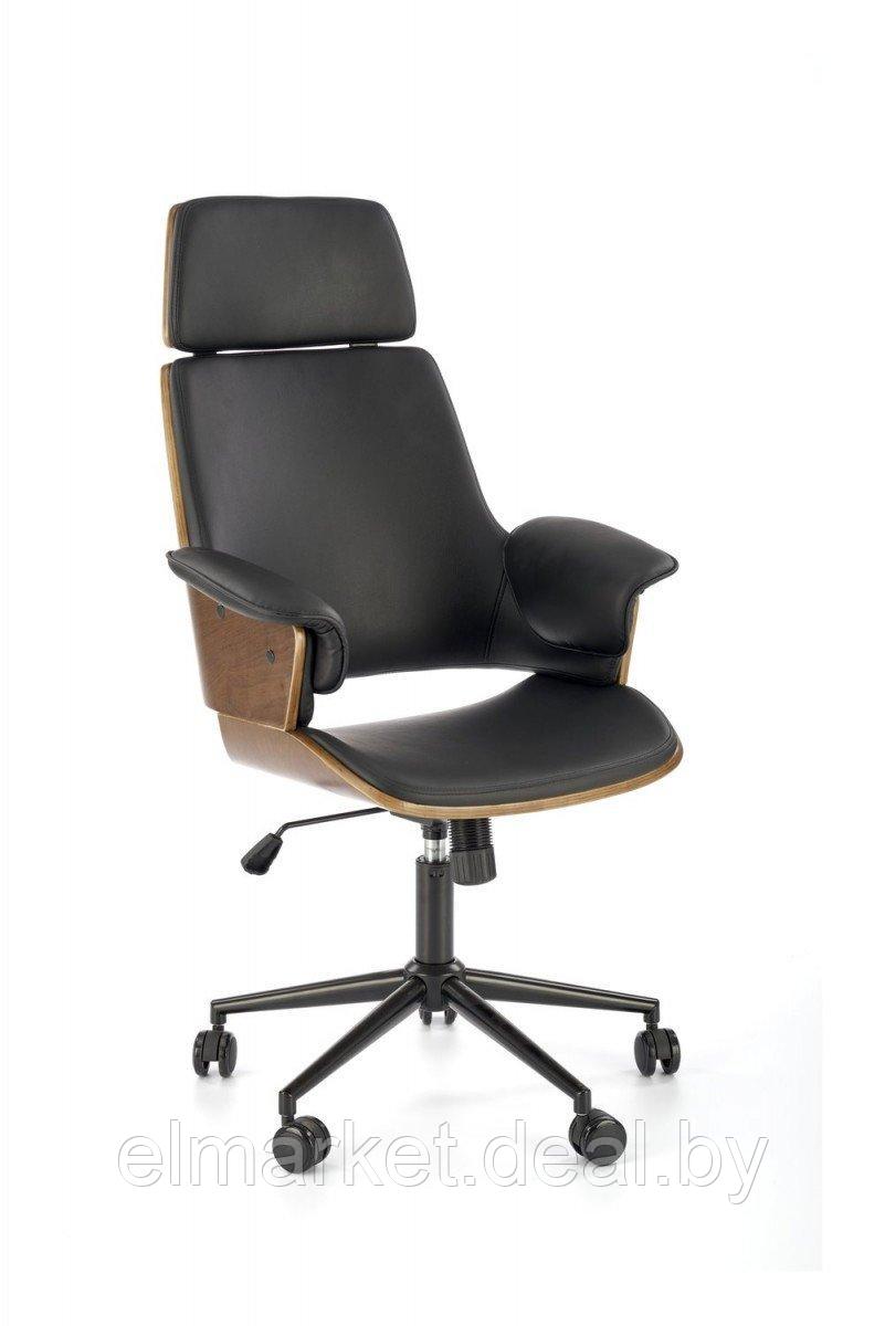 Кресло компьютерное Halmar WEBER ореховый/черный - фото 1 - id-p227209950