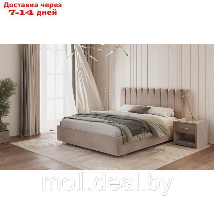Кровать "Алькасар" с ПМ, 140×200 см, ЭКО деревянный каркас, ящик, велюр, цвет велутто 11 - фото 2 - id-p227095360